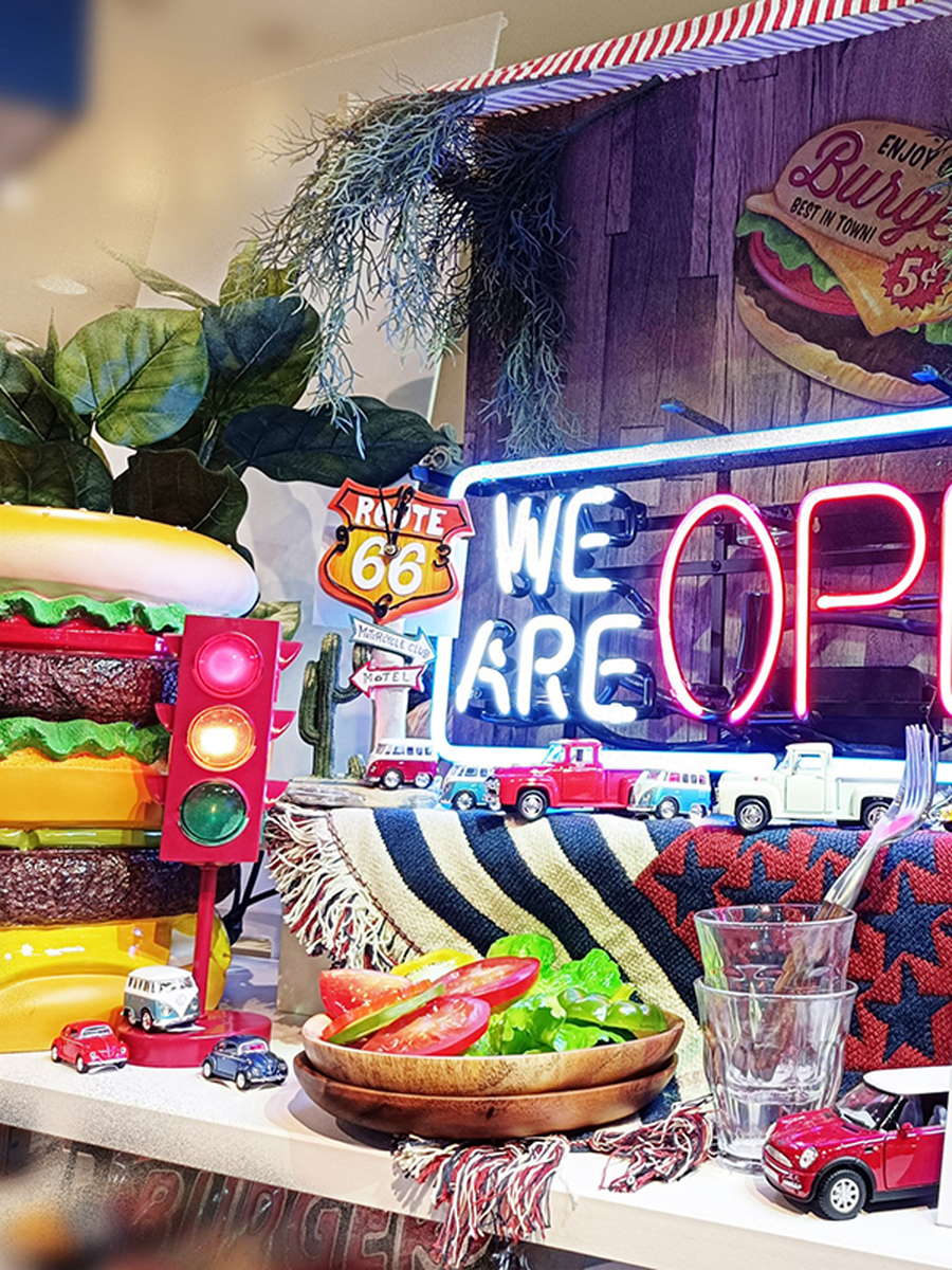 ハンバーガーショップのディスプレイイメージ｜横浜ディスプレイ