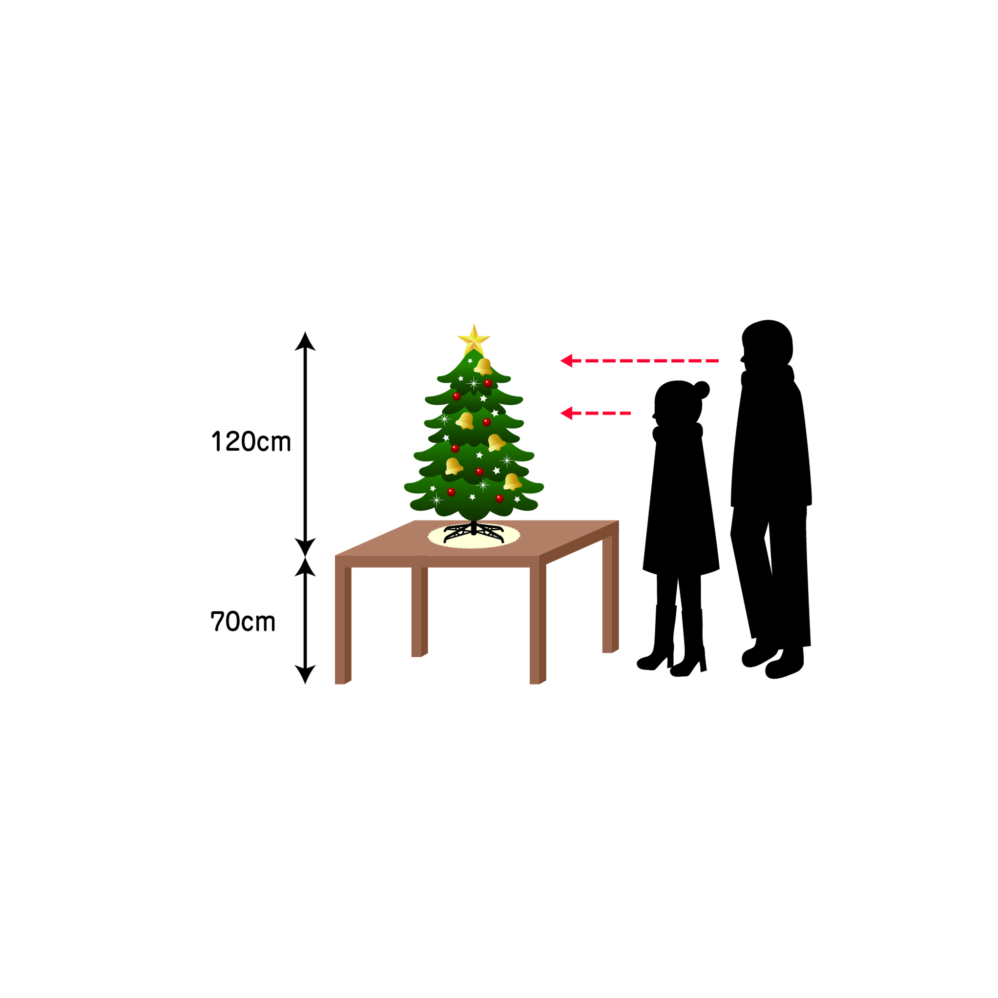 卓上に置く120cm以内のクリスマスツリー