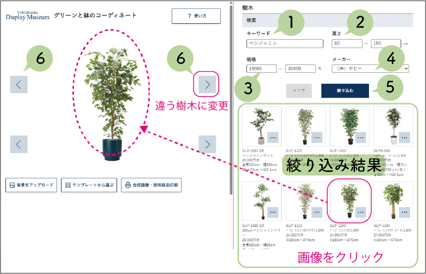 樹木検索画面