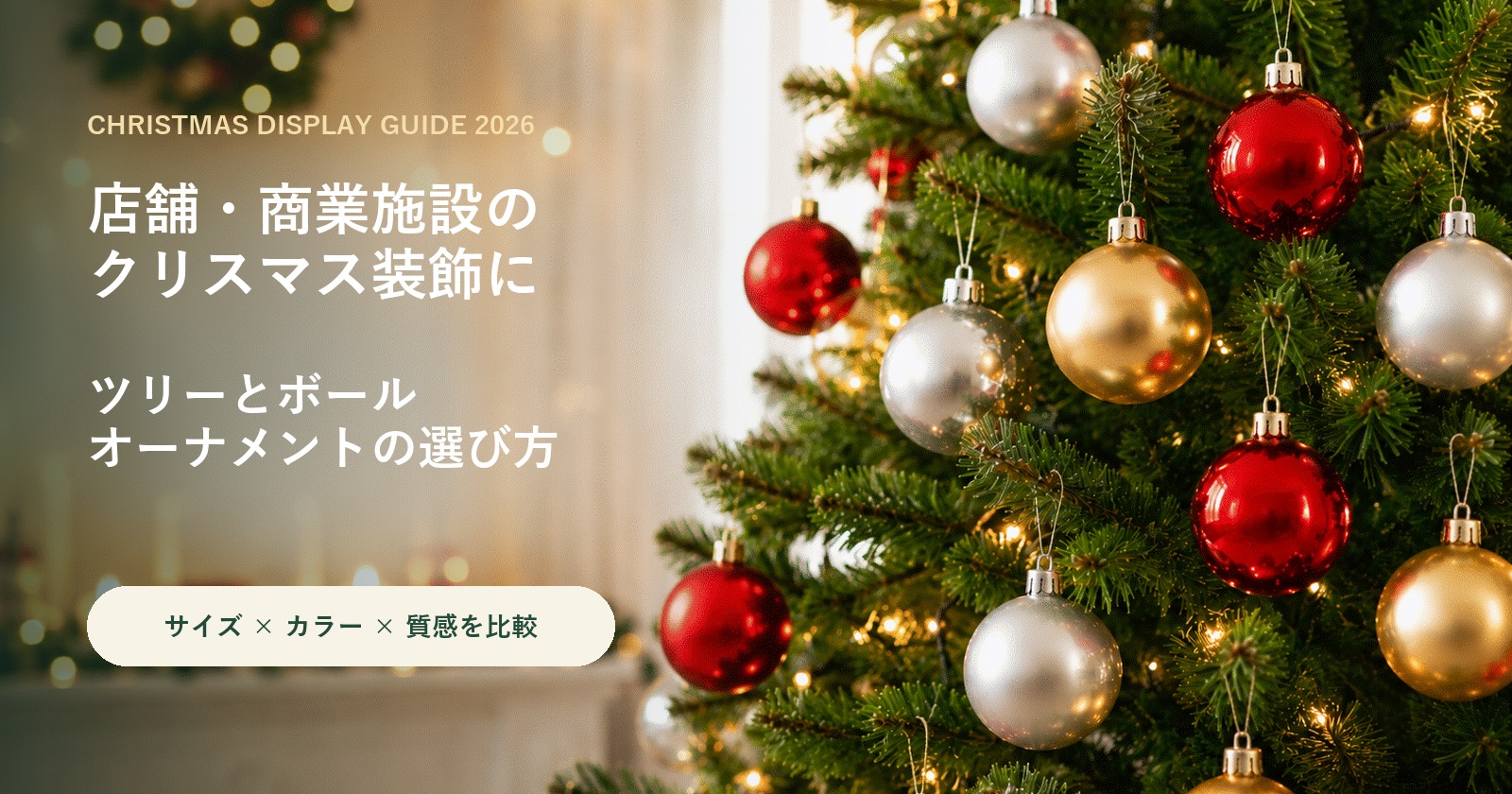 店舗・商業施設のクリスマス装飾に向けたツリーとボールオーナメントの選び方