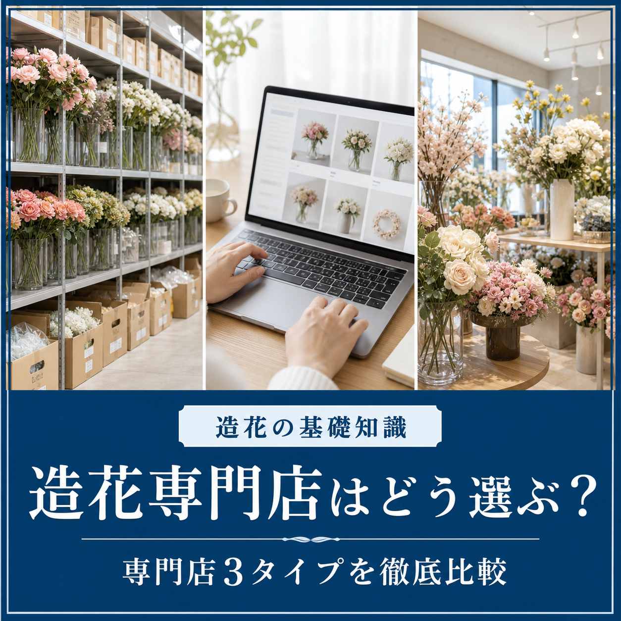 造花専門店はどう選ぶ? 問屋・EC・ショールームの3タイプを徹底比較