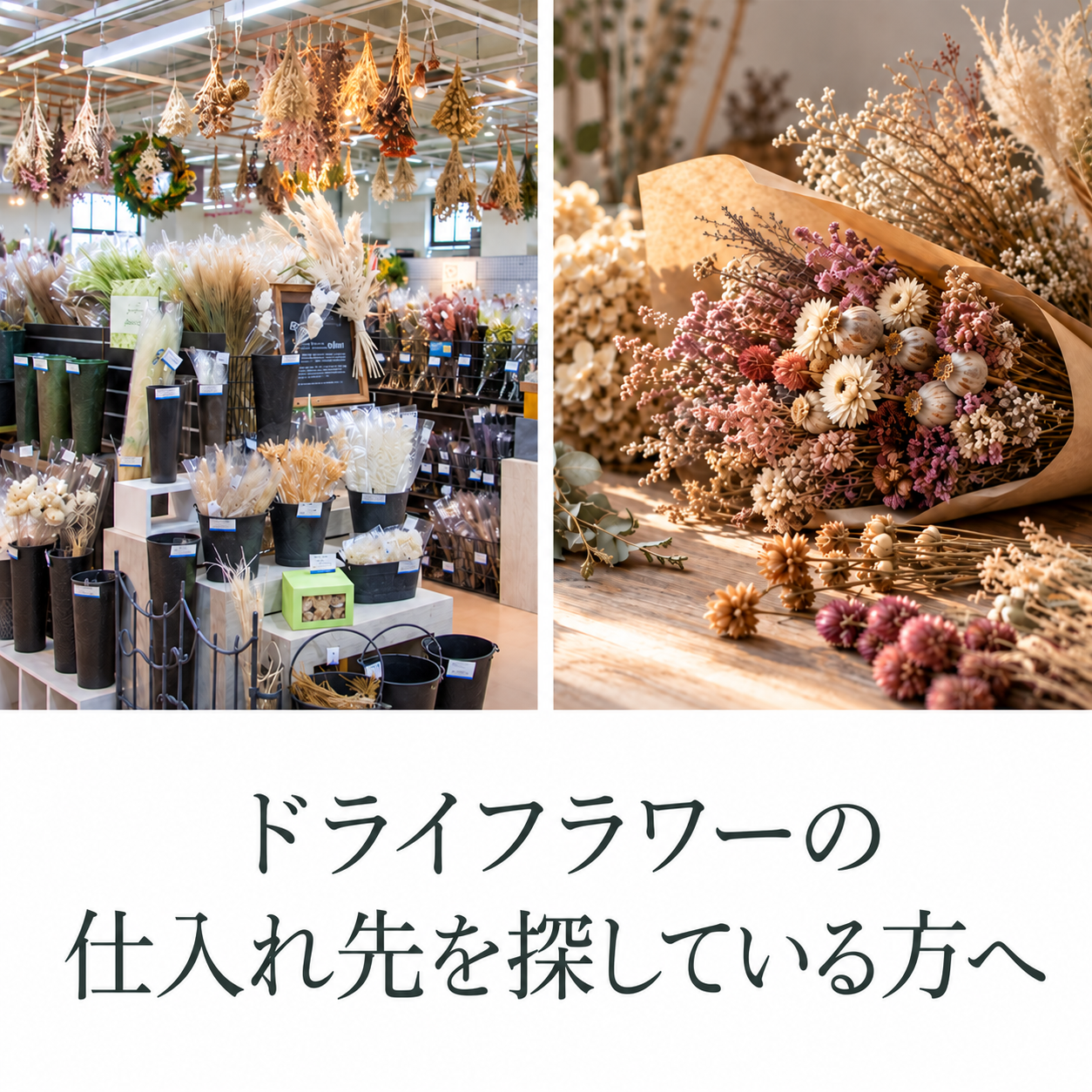 ドライフラワーの仕入れ先を探している方へ
